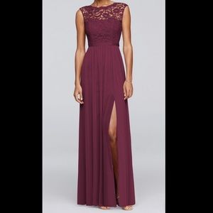 David’s Bridal bridesmaid lace dress